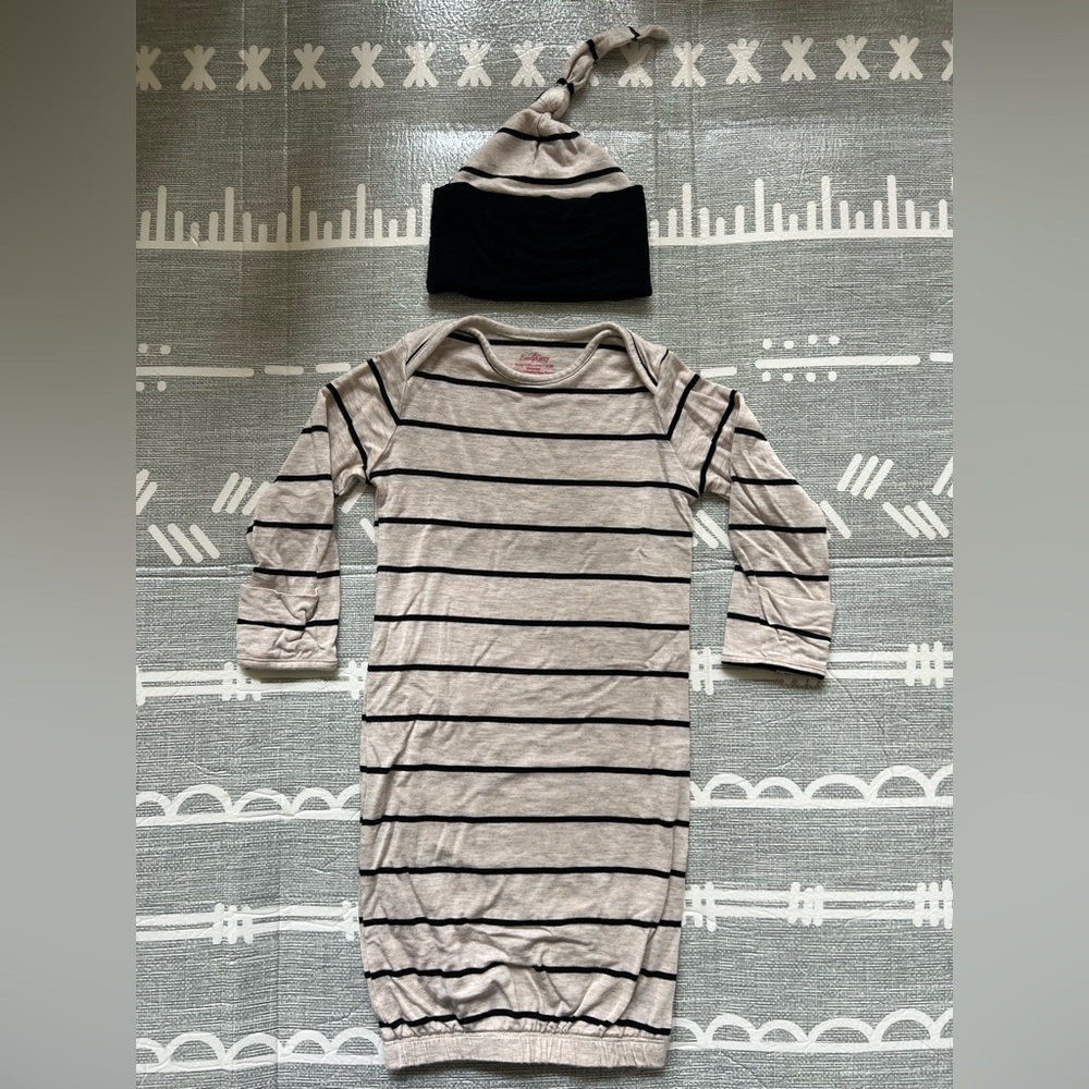 Everly Grey Baby Gown 2pc Set- 3M